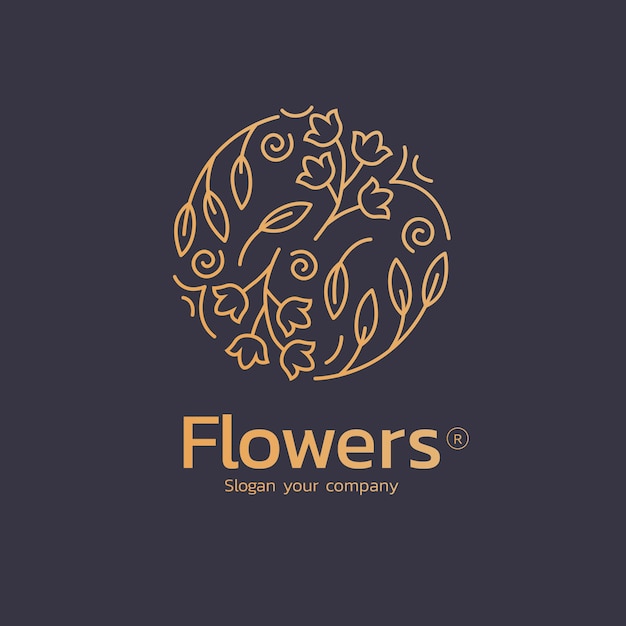 Luxury floral perfume logo