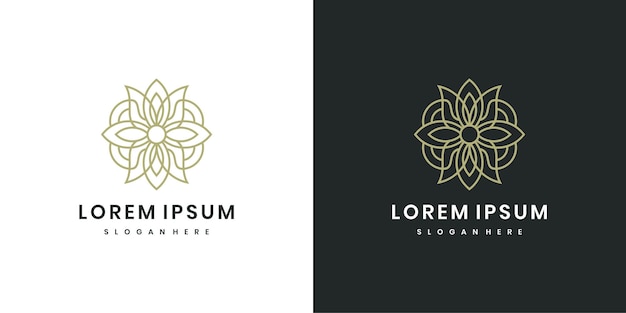 Luxury flower logo design concept