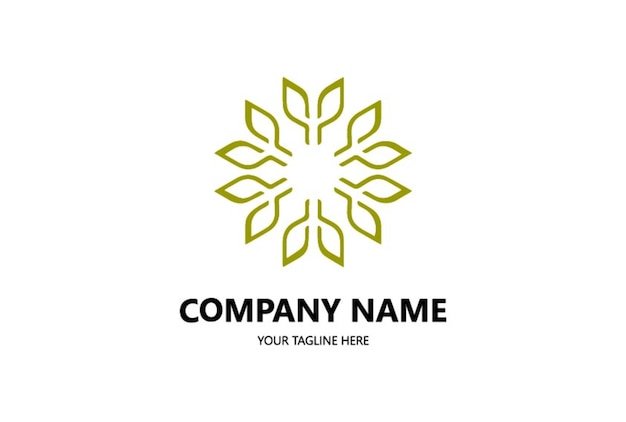 Luxury Flower logo design in green unique.