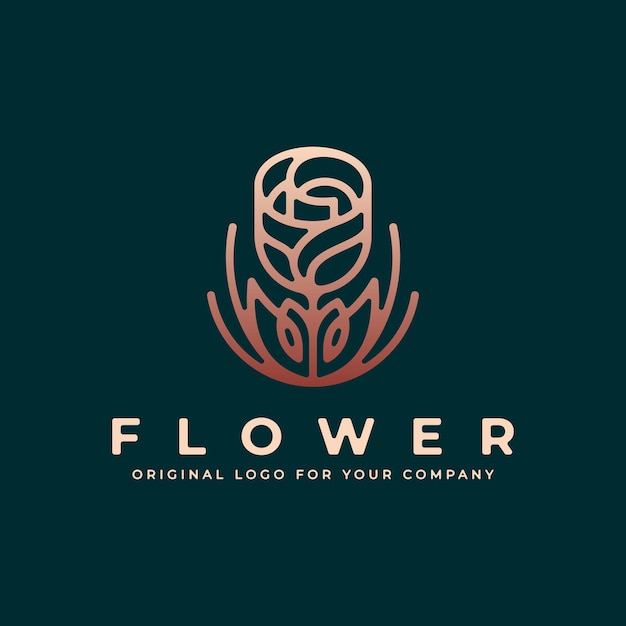 Vettore modello di progettazione di logo di fiori di lusso.