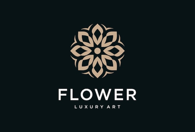 豪華な花のロゴ デザイン ベクトル テンプレート