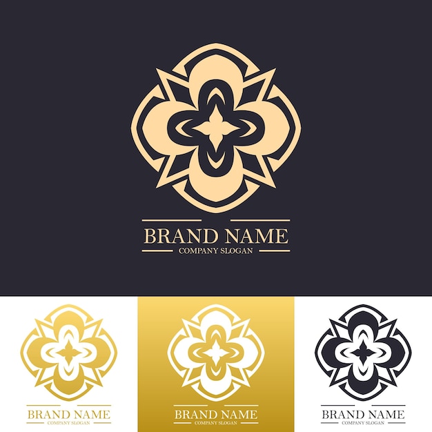 Роскошный цветочный дизайн логотипа мандалы