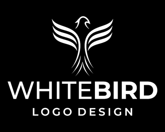 Luxury flying bird icon with wings logo design.