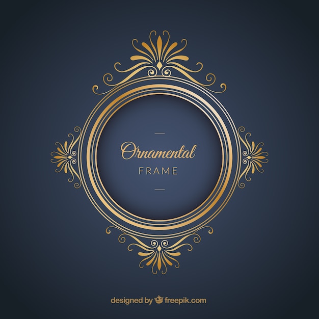 Vector luxury frame on a blue background