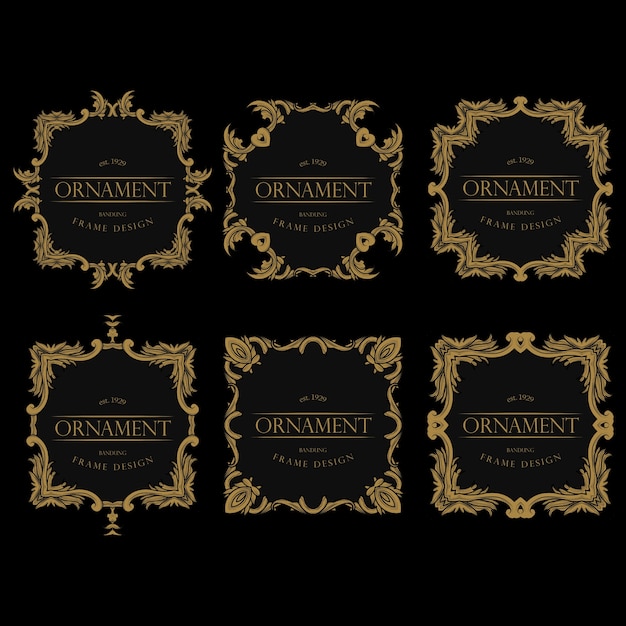 Vector luxury  frame design with gold ornament