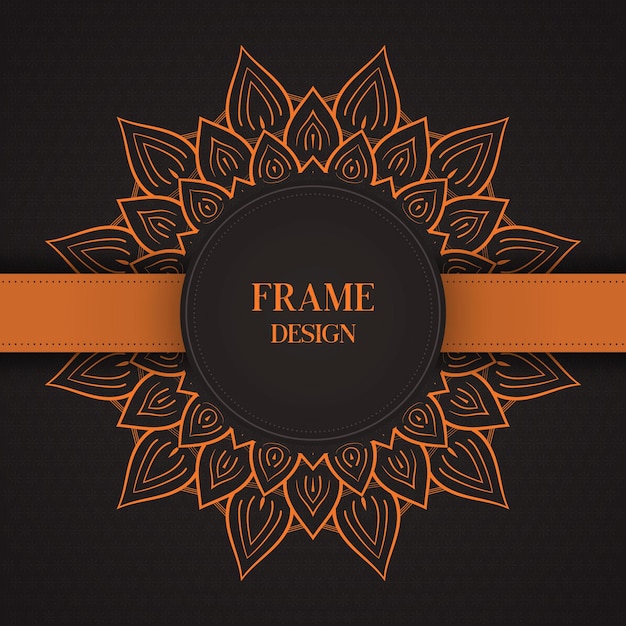 Luxury frame with bronze color style mandala frame vector