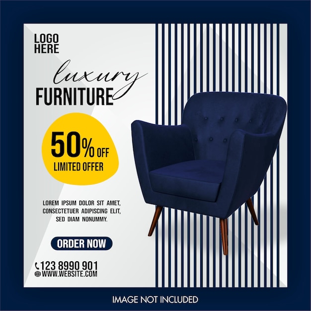 luxury Furniture  banner template design social media promotion design Facebook Instagram website