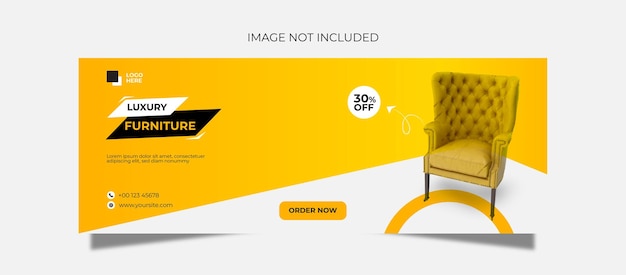 Luxury furniture facebook cover and web banner design template