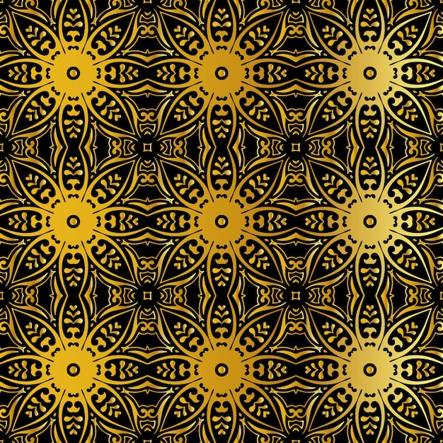 Luxury geometric arts and deco line gold color seamless pattern