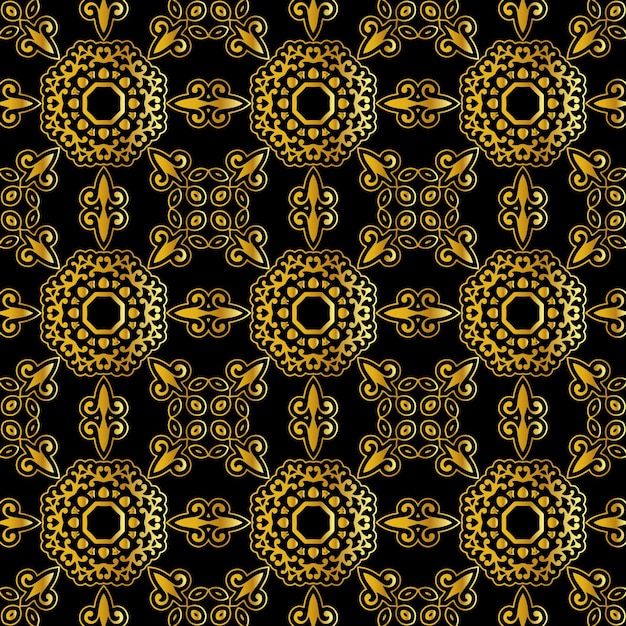 Modello senza cuciture di colore nero e oro geometrico di lusso