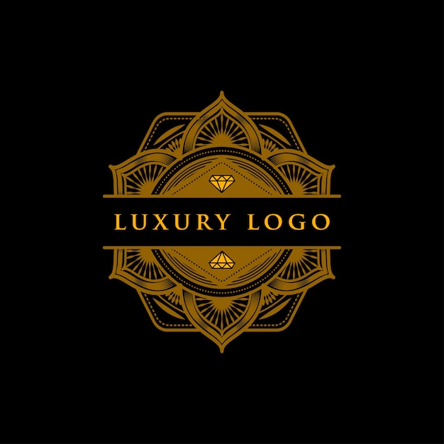 Luxury geometric diamond mandala logo