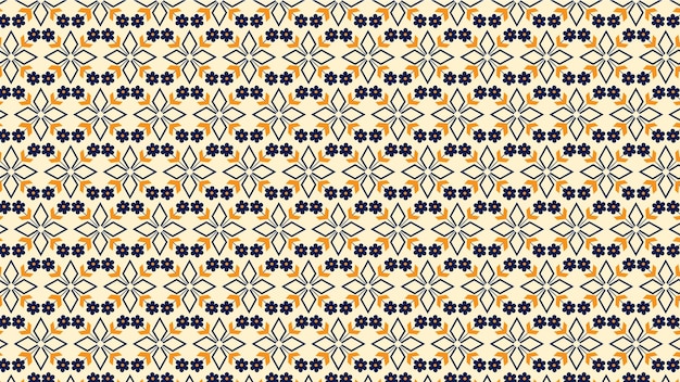 Luxury geometric pattern with flower pattern design premium vector