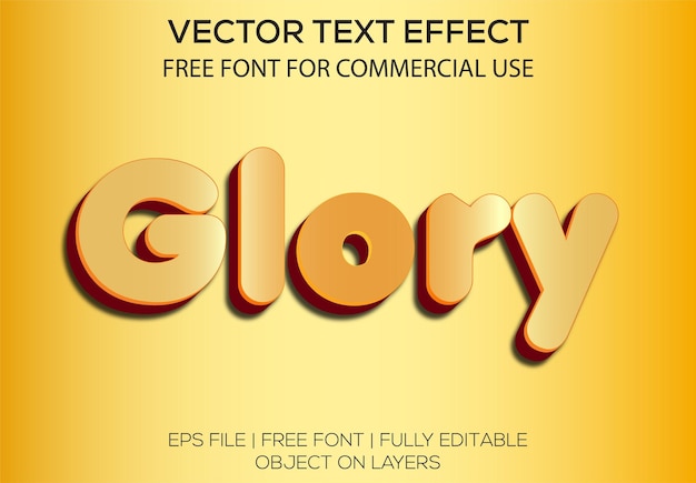 Luxury glory 3d effetto testo modificabile vettoriale