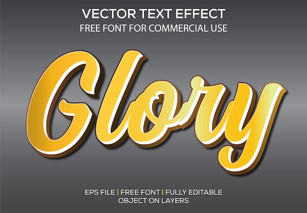 Vector luxury glory 3d vector editable text effect