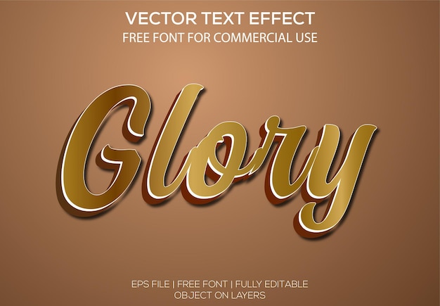 Vector luxury glory 3d vector editable text effect