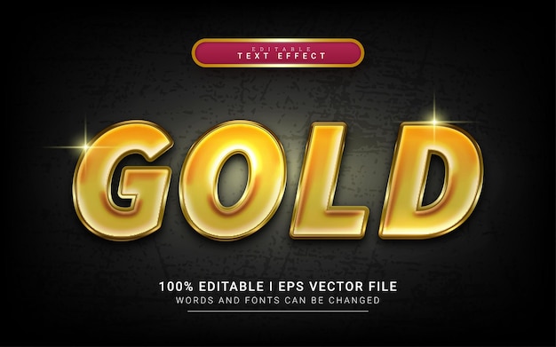 Luxury gold 3d style text effect