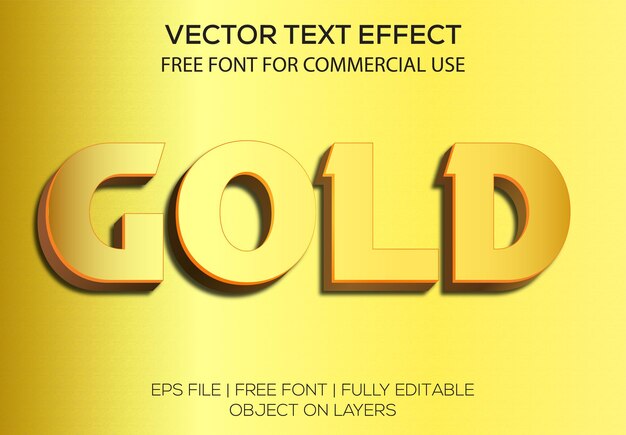 Luxury gold 3d vector editable text effect