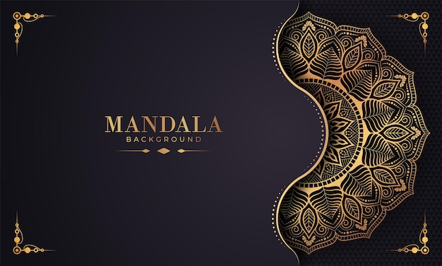 Luxury gold arabesque pattern in mandala background arabic islamic east style premium vector Premium