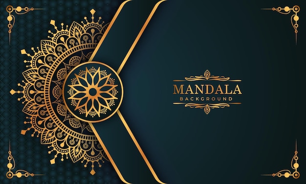 luxury gold arabesque pattern in mandala background Arabic Islamic east Style Premium Vector