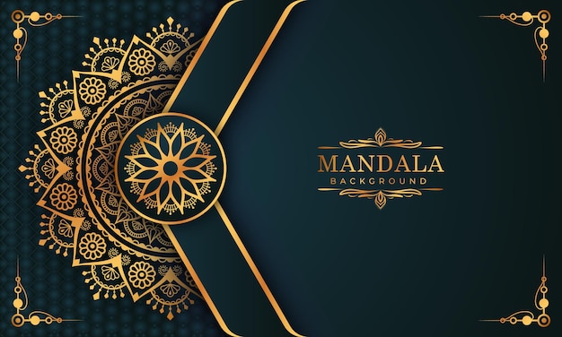 Luxury gold arabesque pattern in mandala background arabic islamic east style premium vector