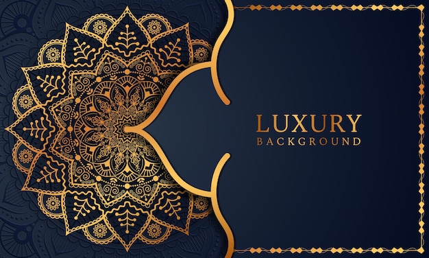 Motivo arabesco oro di lusso sullo sfondo della mandala stile orientale islamico arabo vettore premium