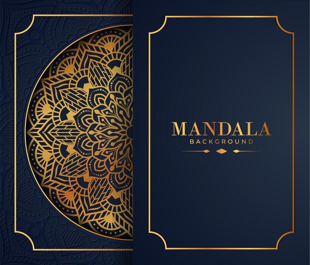 Motivo arabesco oro di lusso in stile orientale arabo islamico sfondo mandala vettore premium