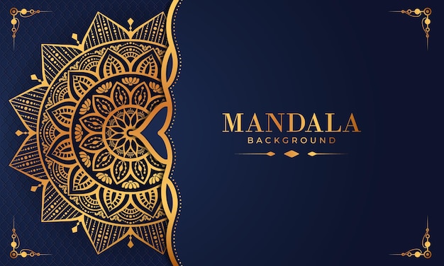 Modello di arabesco oro di lusso in sfondo mandala stile orientale islamico arabo vettore premium