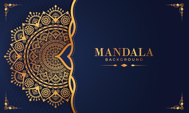 Vettore modello di arabesco oro di lusso in sfondo mandala stile orientale islamico arabo vettore premium