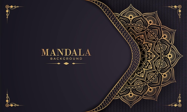 Vettore motivo arabesco oro di lusso su sfondo mandala vettore premium in stile orientale islamico arabo