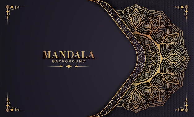 Vector luxury gold arabesque pattern in mandala background arabic islamic east style premium vector