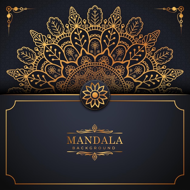 Luxury gold arabesque pattern in mandala background Premium Vector