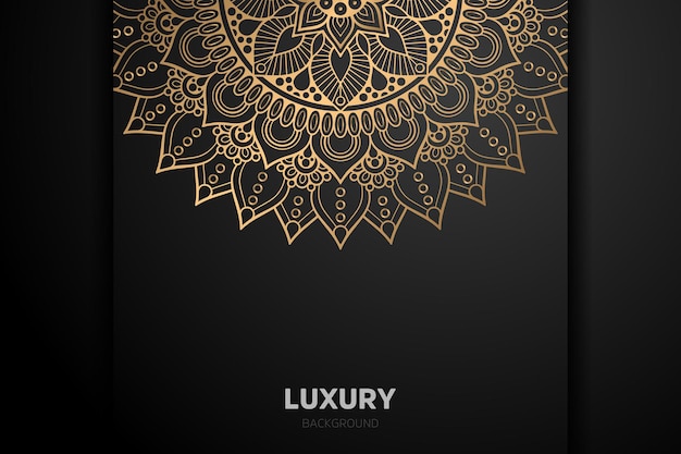 Luxury gold Background black mandala