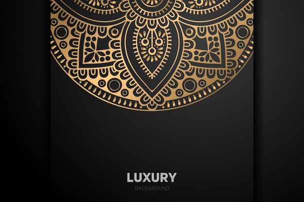 Luxury gold Background black mandala