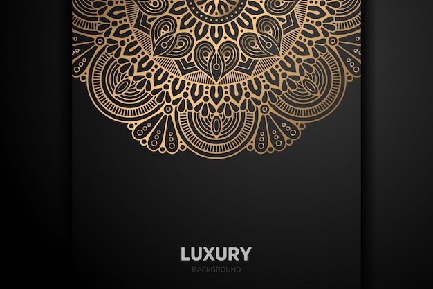 Luxury gold background black mandala