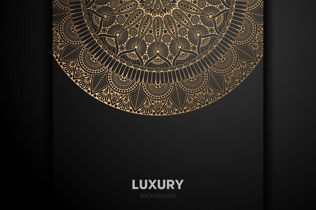 Luxury gold background black mandala