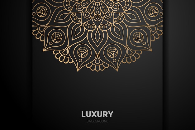 Luxury gold Background black mandala