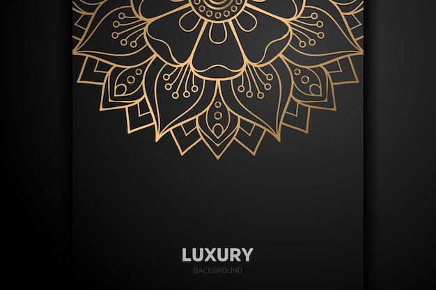 Luxury gold Background black mandala