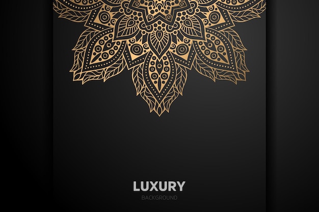 Luxury gold Background black mandala