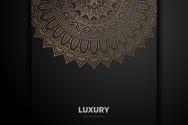 Luxury gold Background black mandala