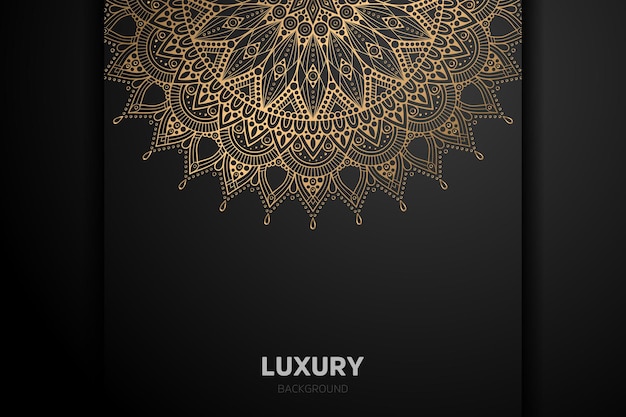 Luxury gold Background black mandala