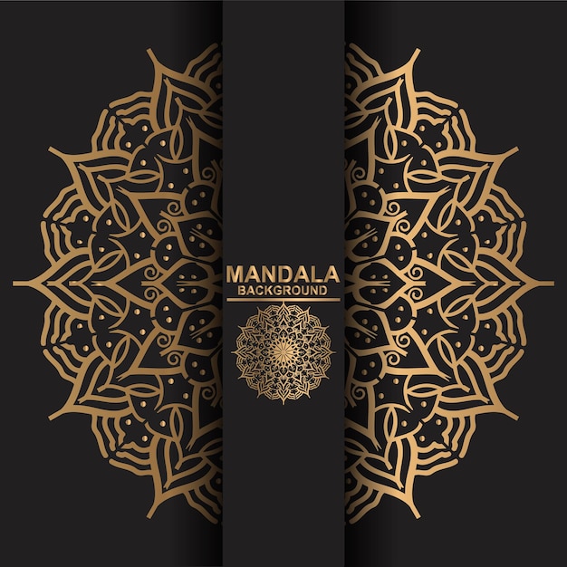 Design mandala colorato sfondo oro di lusso