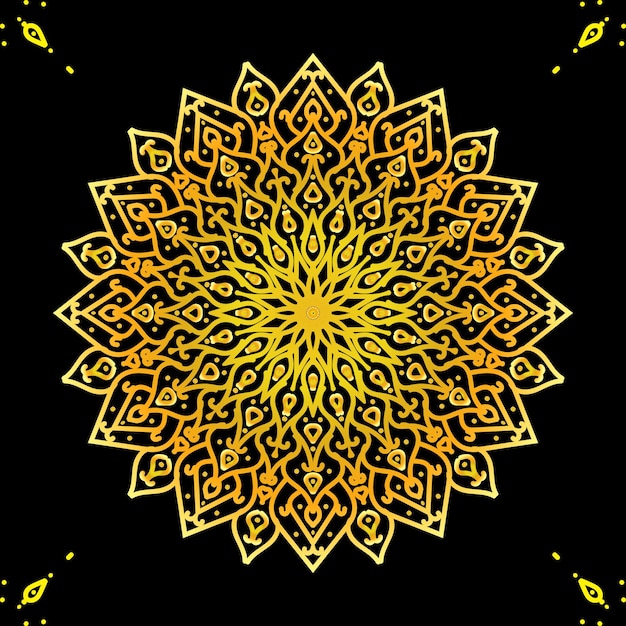Sfondo oro di lusso mandala colorato sfondo di design mandala ornamentale di lusso in colore oro