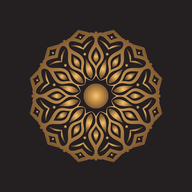 Luxury gold background colorful mandala for tattoo decoration vector design