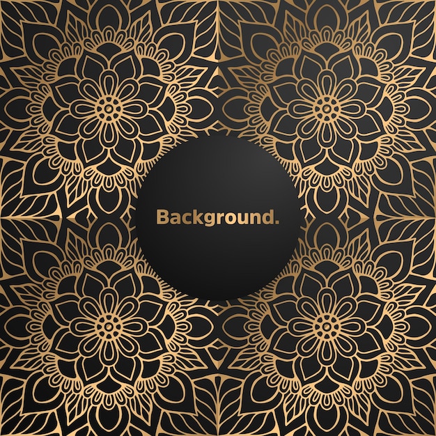 Luxury gold background colorful mandala