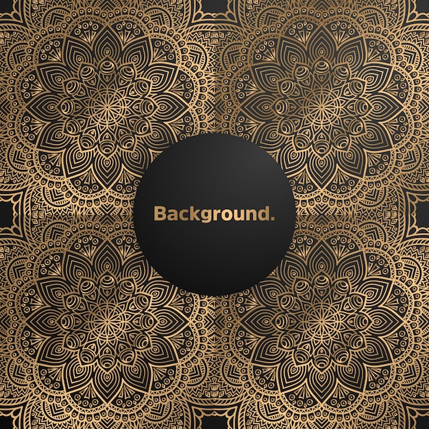 Luxury gold background colorful mandala