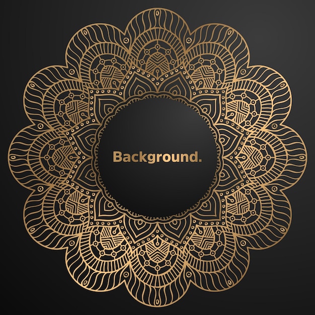 Luxury gold background colorful mandala