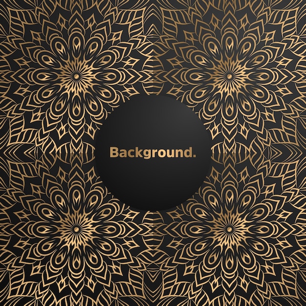 Luxury gold background colorful mandala