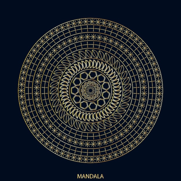 Mandala variopinto del fondo dell'oro di lusso