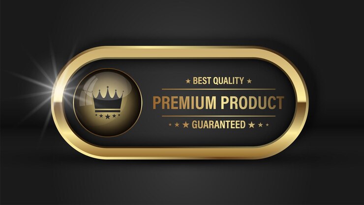 Luxury gold badges and labels premium quality product