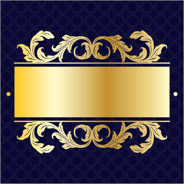 Luxury gold banner board ornamental royal treasure blank vintage banner